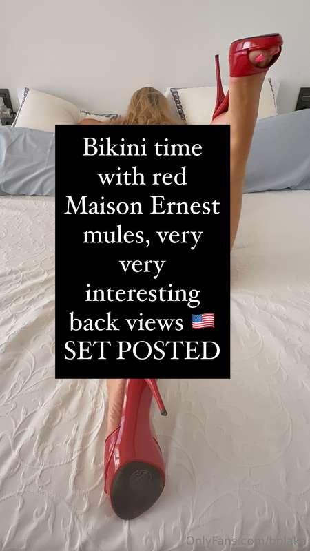 Bikini time with red Maison Ernest mules, very very interest..