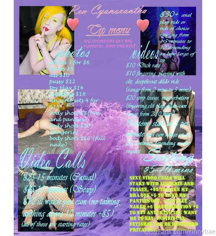 menu 💖