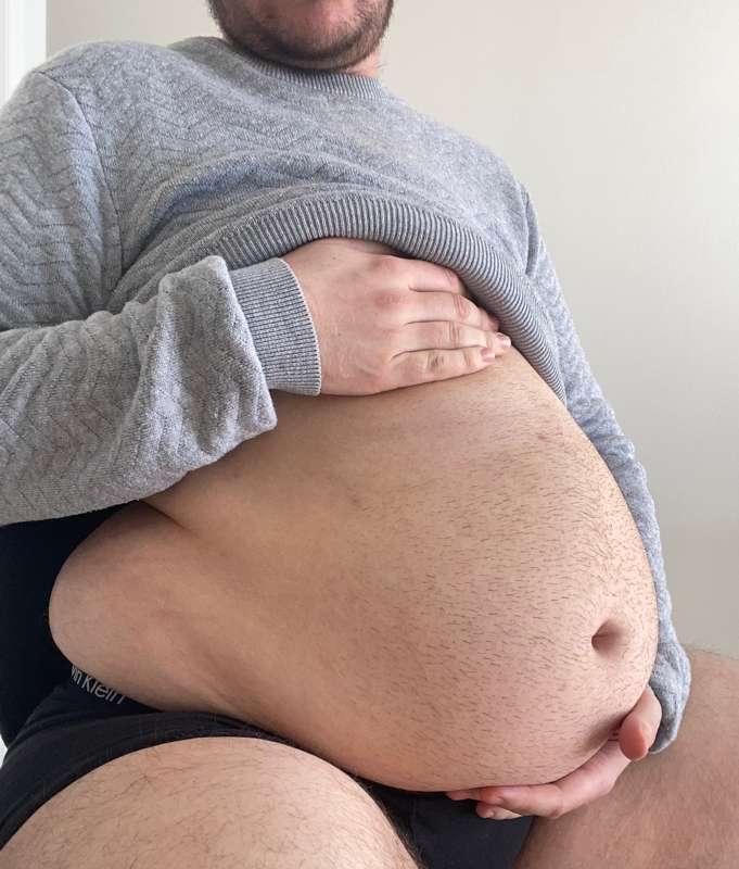 Warm sweater, heavy belly