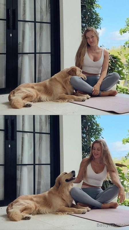 The best mornings are warm plaid, fresh air and a furry frie..