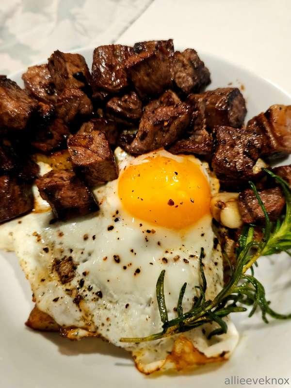 Made some steak hash.