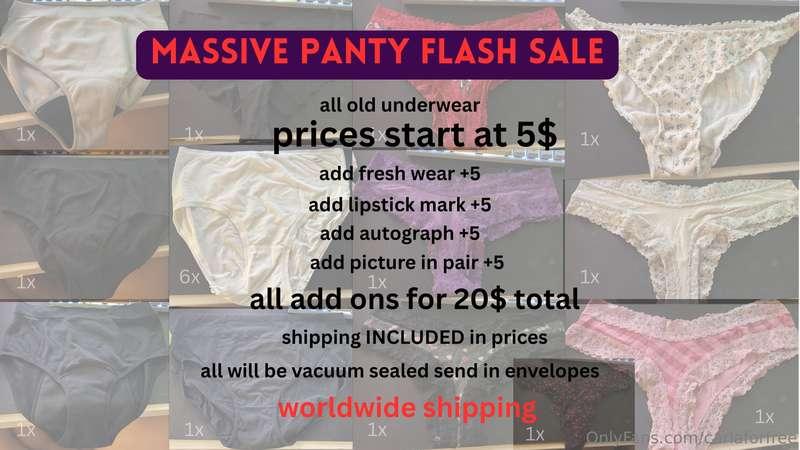 PANTY SALE LIVE NOW ON THE VIP PAGE @carlasophie more info i..