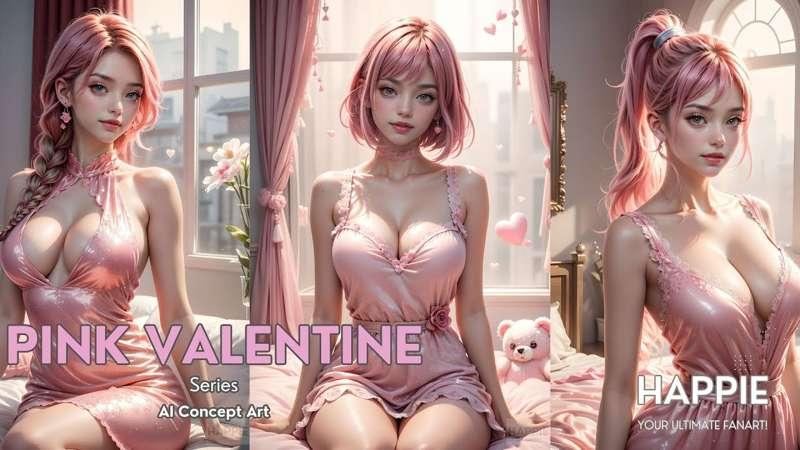 (PREVIEW) February 2025 Free Gallery for All Members here, Pink Valentine Concept Art ピンクバレンタイン, コンセプトアート