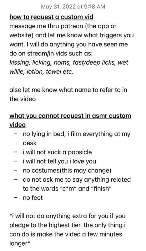 how to request custom video
