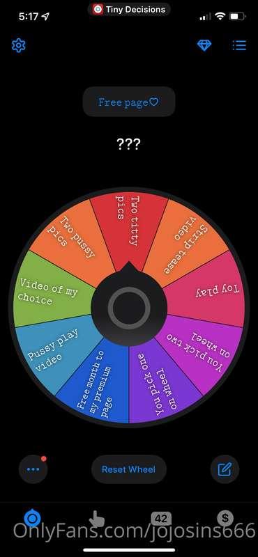 5$ to spin the wheel 
8$ for two spins
10$ for three