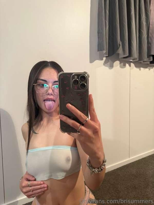 tongue out ready for you daddy 
