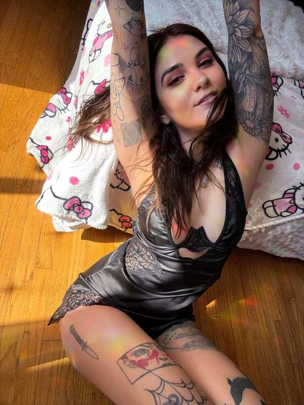little black dress, no panties 