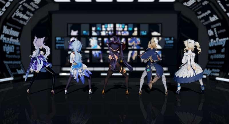 2K & FullHD【MMD R-18】 Bla Bla Bla - Genshin Impact  | Mona, Keqing, Ganyu, Jean, Barbara