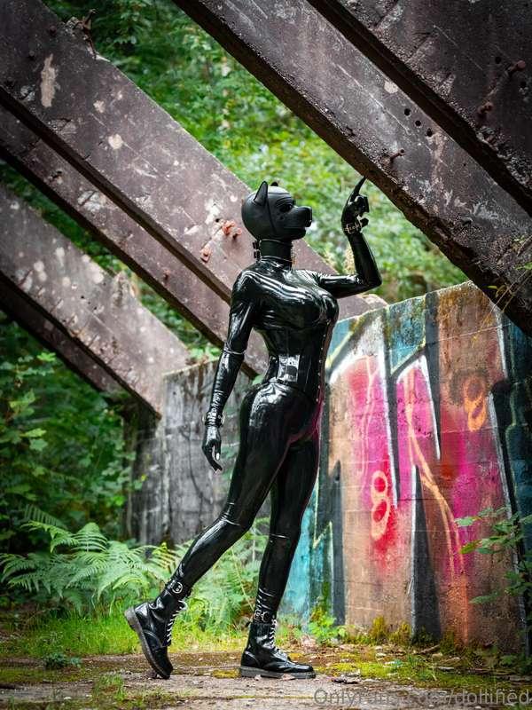 Rubber pup frolicking 