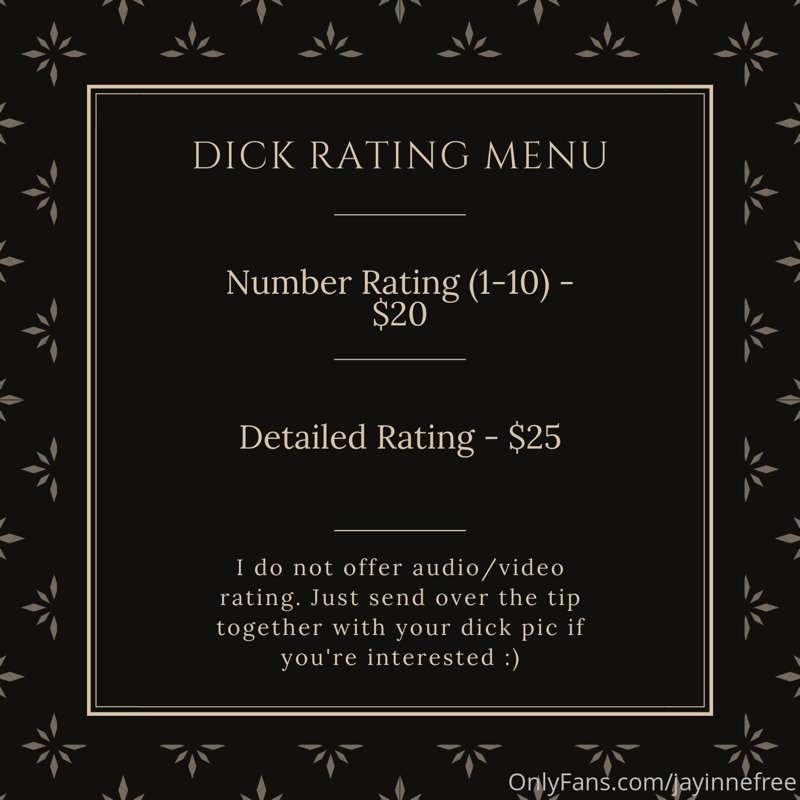 Updated dick rating price. Prices are lower on my premium pa..