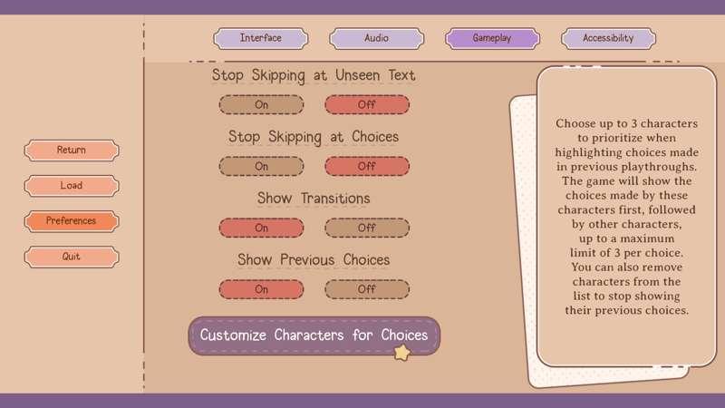 OL2: Choice Tracking Feature!