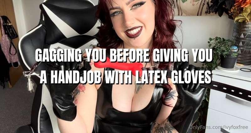 The latex feels *so* good around your cock! 😈