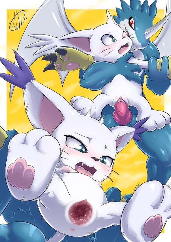 ExVeemon and Gatomon