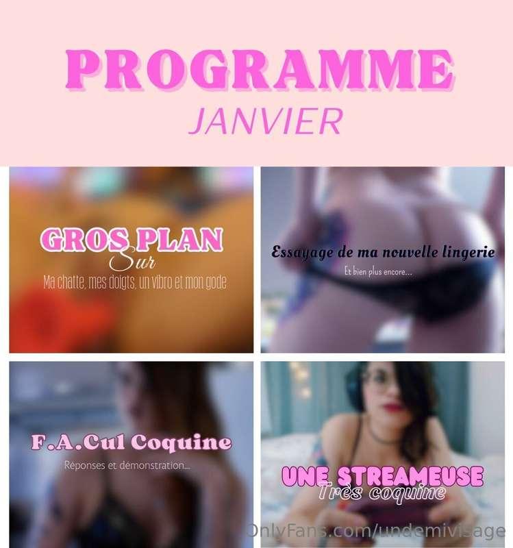 Programme du mois de janvier sur mon Onlyfan payant @tonfant..