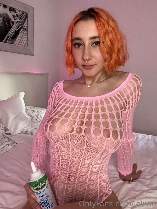 Cream. My bare breasts...By the way, are you hungry?😏😏