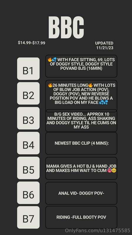 B/G PPV Lists 🔥