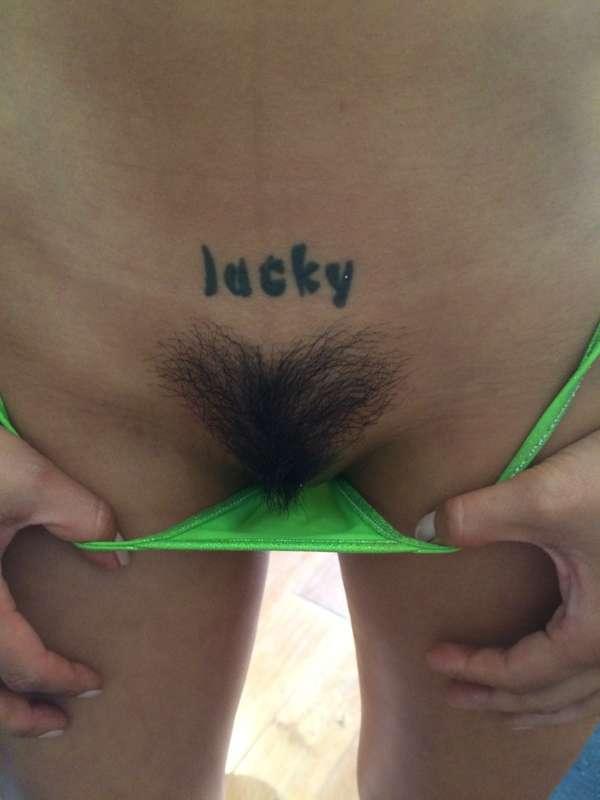 @xokittysaya has a killer bush and my huge load on top of it..