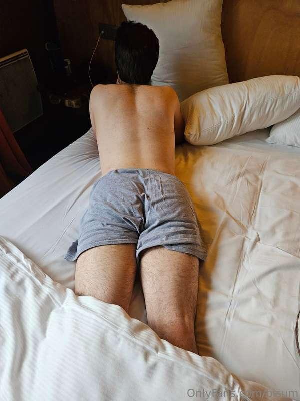 Hubby was laying there, and I felt the need to improve his o..