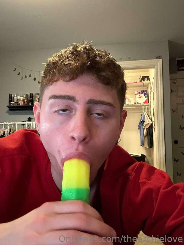 sucking colorful penis