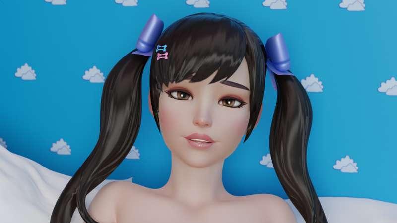 D.Va cosplaying Kitty Kum (2 videos + 9 images) 
