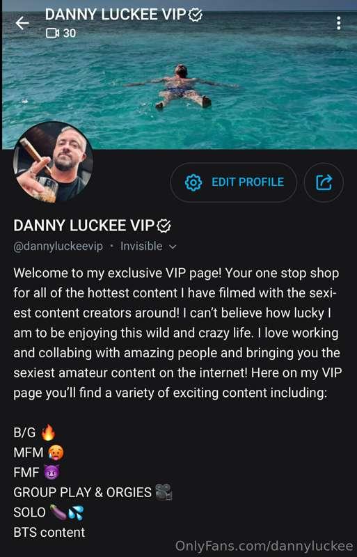 Making it official! I have started a VIP PAGE! 

@dannylucke..