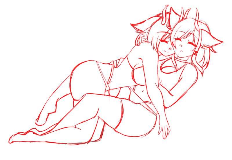 Sleepy Foxes Commission WIP#1