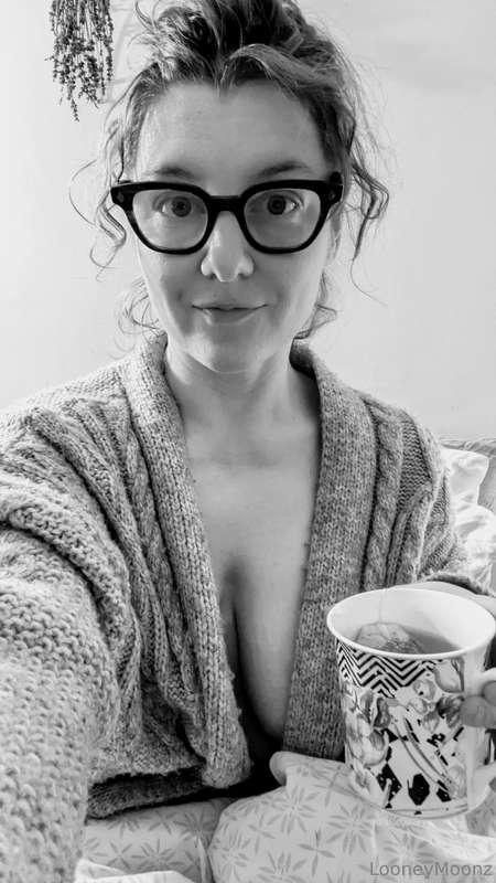 Cozy in bed with some sleepytime tea. Wish you were here to ..