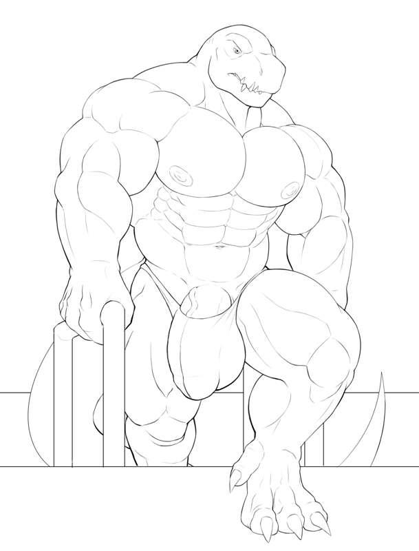 Getting out of the pool (Wip Lineart/Commission)