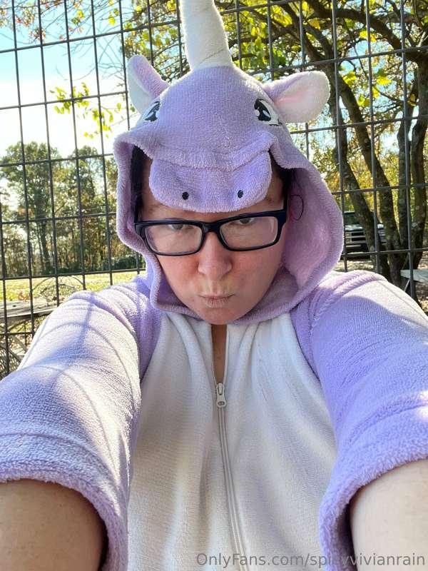 Out enjoying the day as a unicorn! 🦄