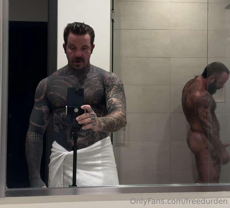 We had to shower off after that hot session 🥵 
Stay tuned fo..