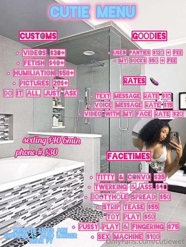new menu 💖