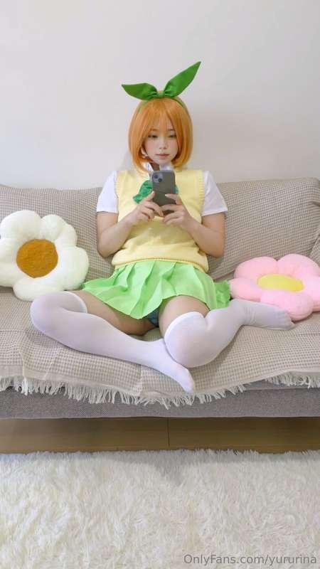 My white knee-high socks collection in Yotsuba's cosplay fro..