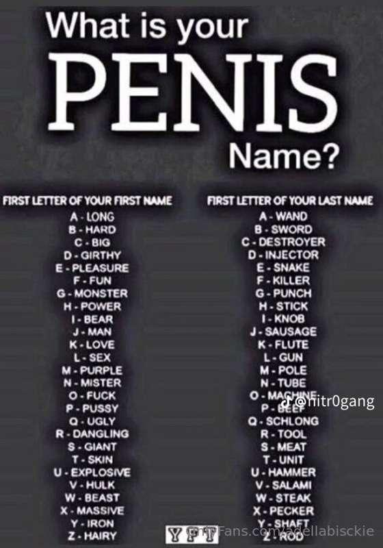 leave your penis name in the comments ahahaha