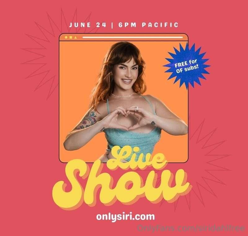 Join my birthday camshow on @siridahl RIGHT NOW 🎉🤠