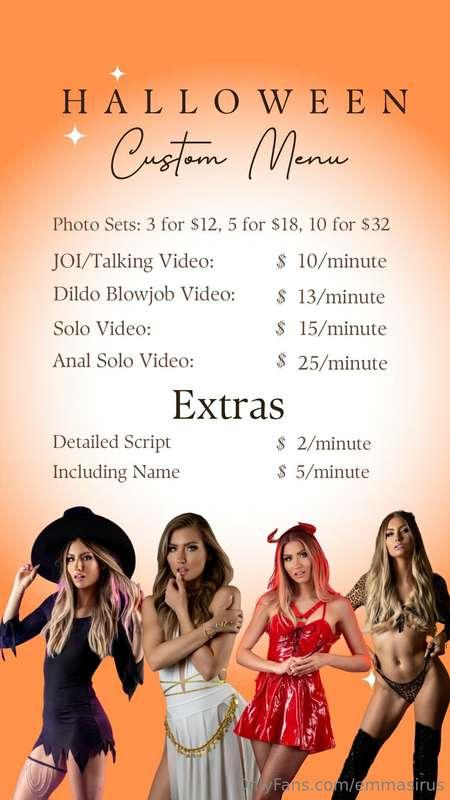 🎃 Halloween custom menu! 🎃  Order a custom in one (or many 😏..