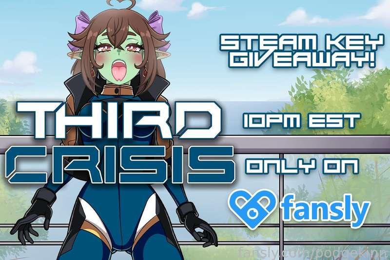 The Third Crisis devs have graciously gifted my 5 STEAM KEYS to give away, so we're doing a SPECIAL fansly stream tonight at 10pm EST!

Come by and find out how YOU can win one!