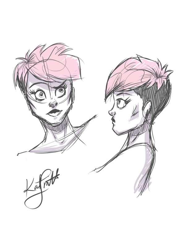 Punk Girl Sketch Print