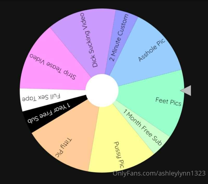 Hey babe, you ready for SPIN THE WHEEL!! Pick an amount, I s..