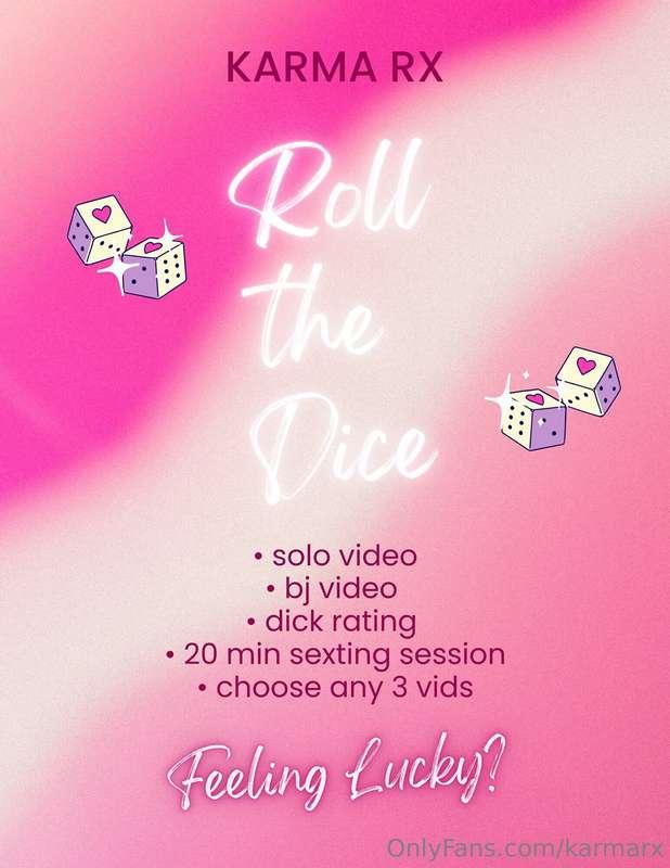 FEELING LUCKY? •Roll the dice & see what you win! 🎲 💌🥵💦(1 pe..