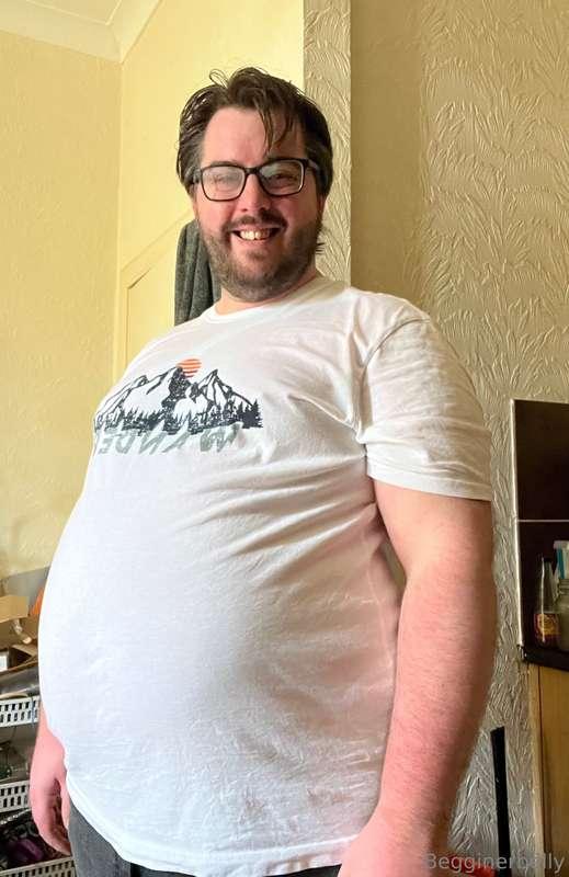 I love how this T has clung to my belly after being in the r..
