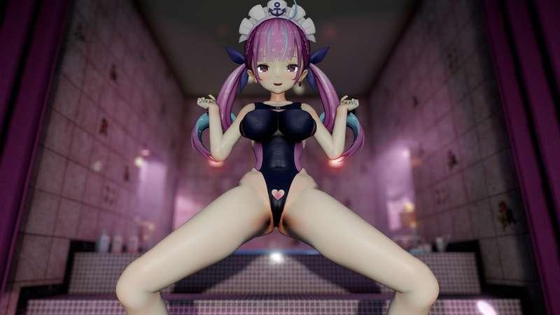 【2K & FullHD】 Shaking Dance 2 - Minato Aqua Swimsuit