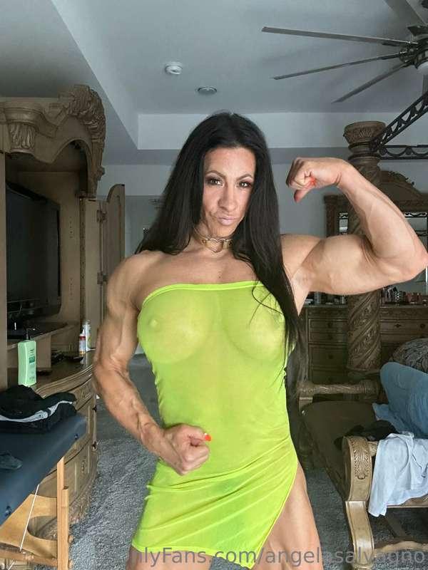 Flexing in my neon see thru dress that I slowly take off  😍