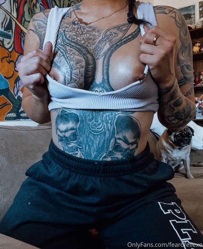 I got my nipples pierced again! They feel super swollen but ..