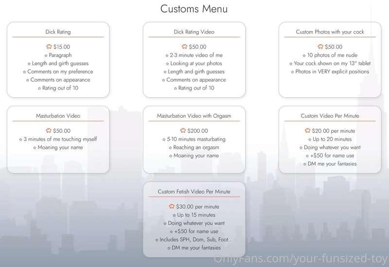 My custom menu <3 and updated Wishlist! Feel free to message..