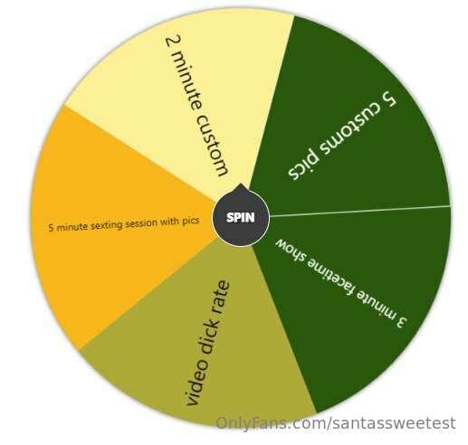 Come play my Spin the wheel game!
Tip to take a spin and win..