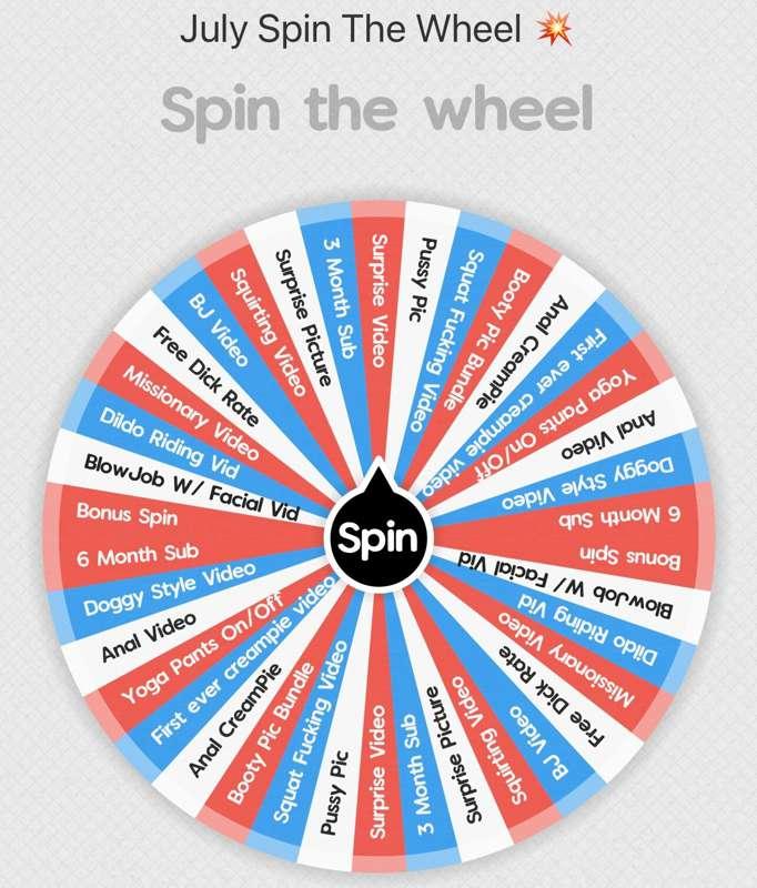 July spin the wheel 🎆 
-1 spin $15.00
-3 spins $30.00
Tip th..