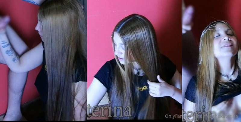 Me and my long hair can't help it! I love cum all over my ra..