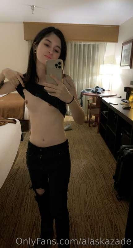 Finally in New Mexico.  Taking my nipple pics in the homelan..