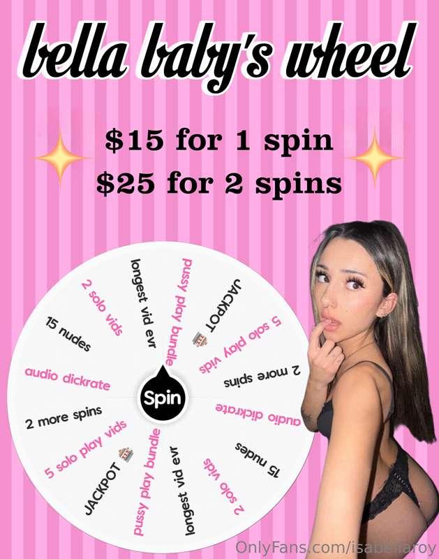 🙈SPIN WHEEL IS BAAAACK FOR A LIMITED TIME🙈🩵15$ - 1 SPIN🩵🩵25$..