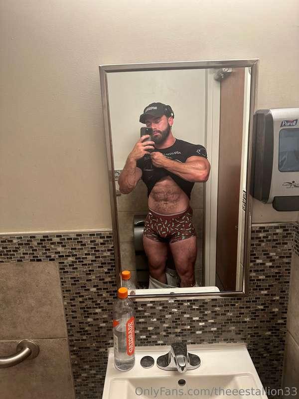 Could help but take my pants off in the gym bathroom